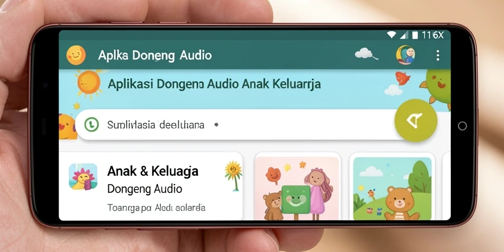 Antarmuka aplikasi 116X yang menawan untuk dongeng audio