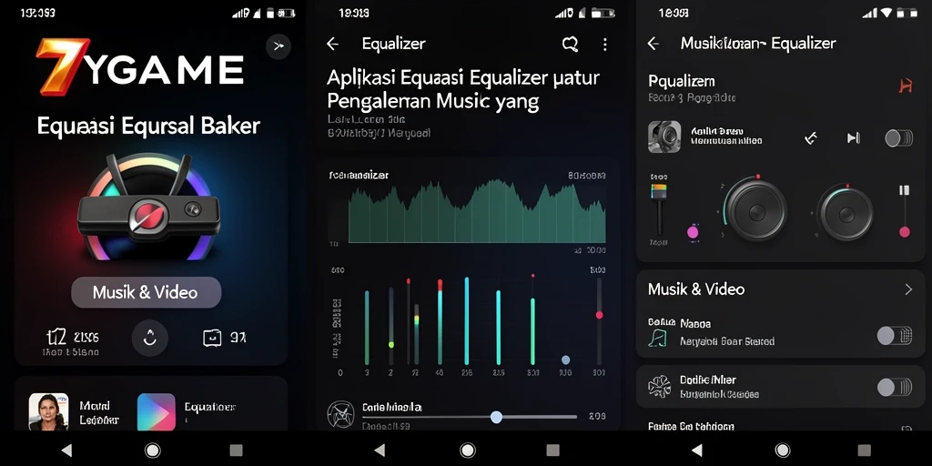 Antarmuka aplikasi 7GAME dengan fitur Equalizer yang menarik.