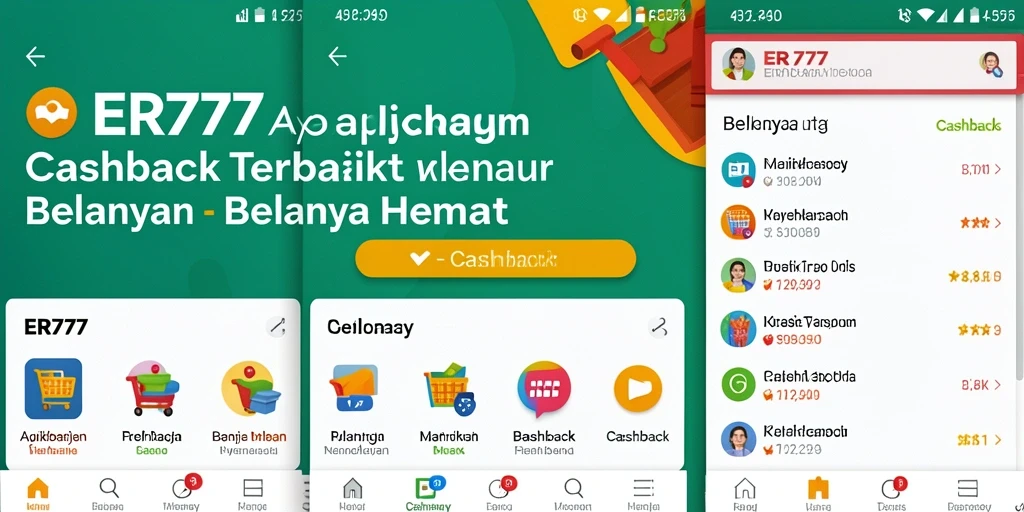 Tampilan antarmuka ER777 dengan fitur Cashback yang menarik dan mudah digunakan.