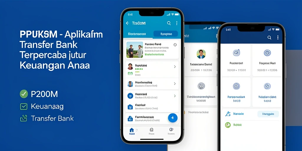 Antarmuka pengguna P200M yang sederhana dan fungsional untuk Transfer Bank.
